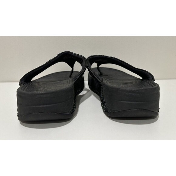 FitFlop women size US 8 UK 6 EU 39 black sequences slip-on thong flip flops - Picture 10 of 13